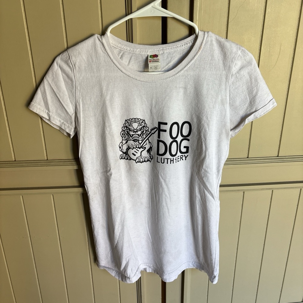 Hanes White Foo Dog Luthiery Graphic Tee